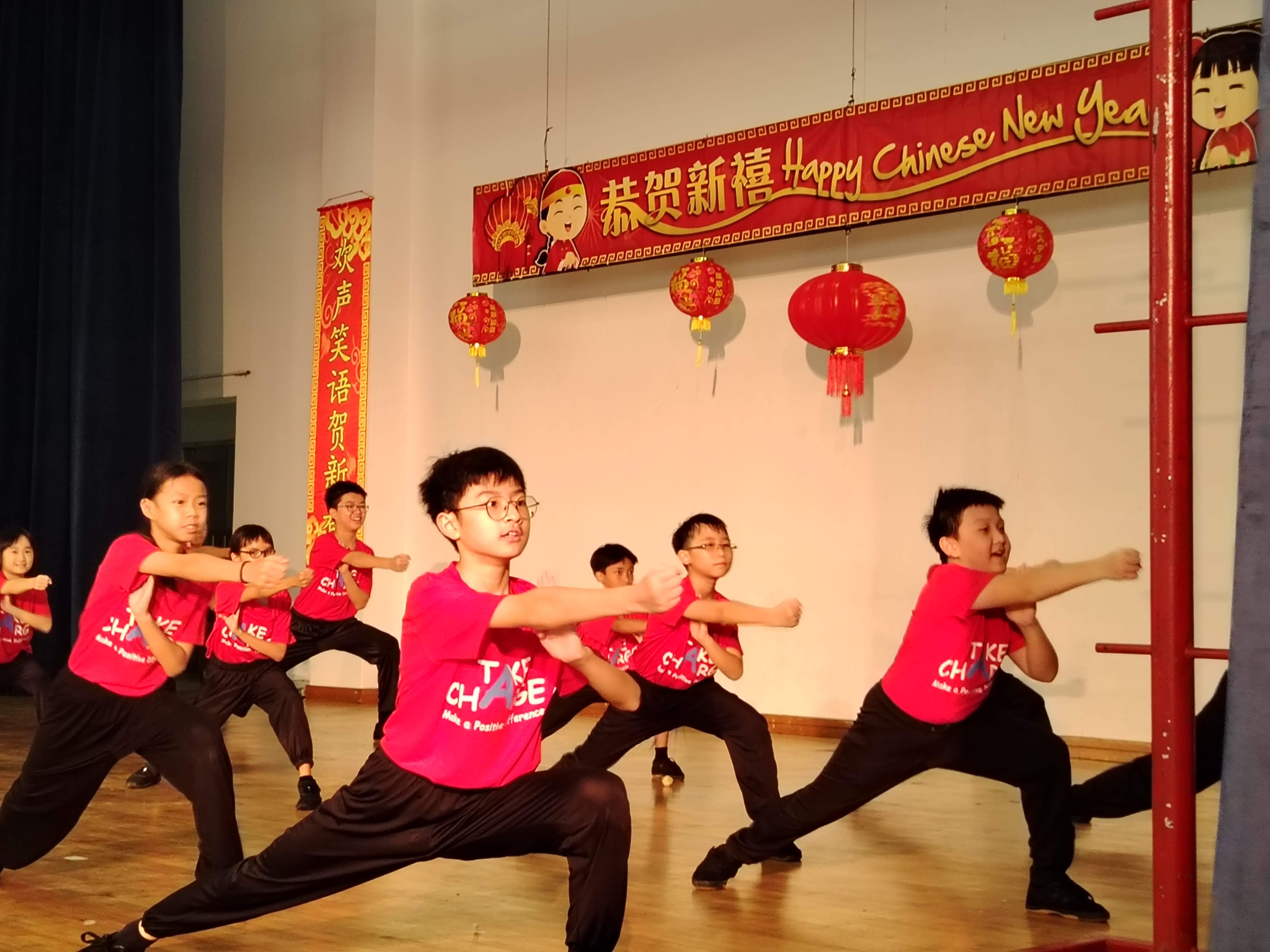 Our Wushu CCA students performing martial arts